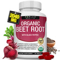 Toplux Organic Beet Root Tablets - Nitric Oxide Booster Beetroot Supplement 2040Mg